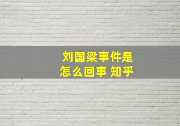 刘国梁事件是怎么回事 知乎